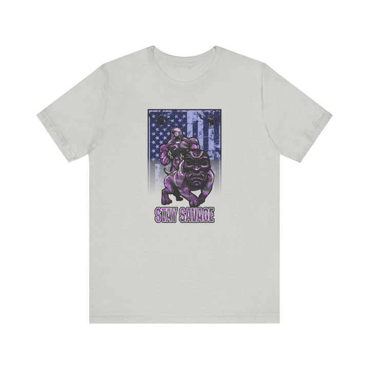 ANGRY DOG FLAG PURPLE GREY CAMO/STAY SAVAGE