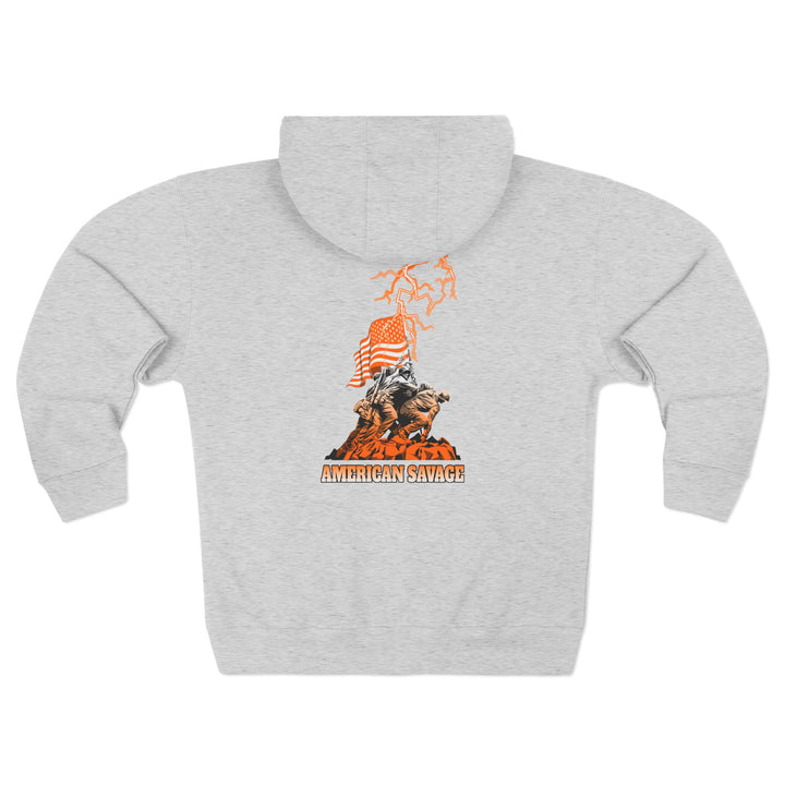 CG A AMERICAN WARRIORS ORANGE WHITE FADE /AMERICAN SAVAGE ZIP UP