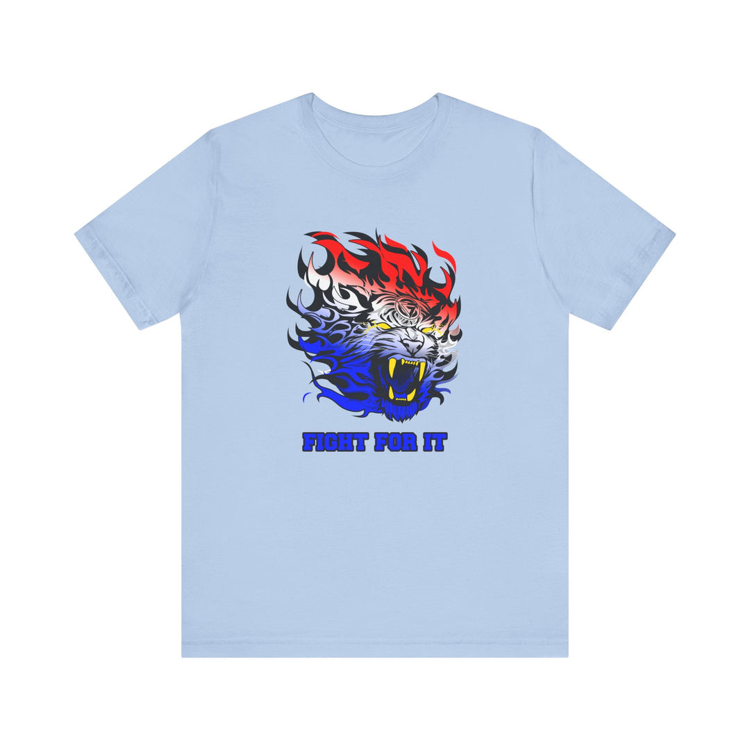 TIGER FLAME RED WHITE BLUE FADE/FIGHT FOR IT