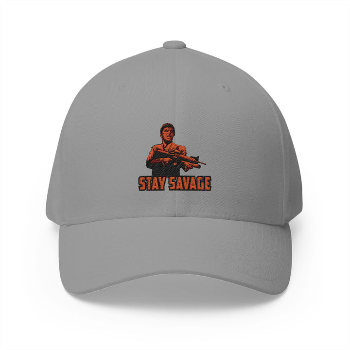 CG FINAL BOSS RED BLACK LOGO /FLAG /STAY SAVAGE Closed-Back Structured Cap (Embroidery)