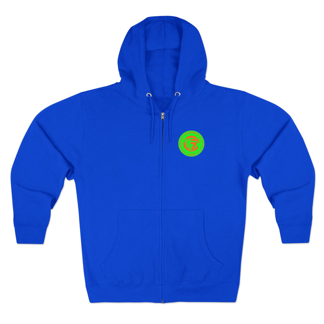 CG TIGER FLAME GREEN ORANGE/LIVE FOR IT ZIP UP