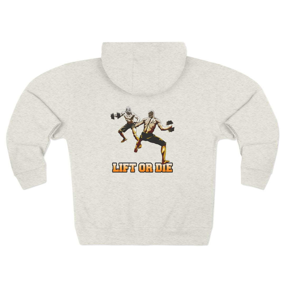 CG STAND OF ORANGE WHITE FADE/LIFT OR DIE ZIP UP