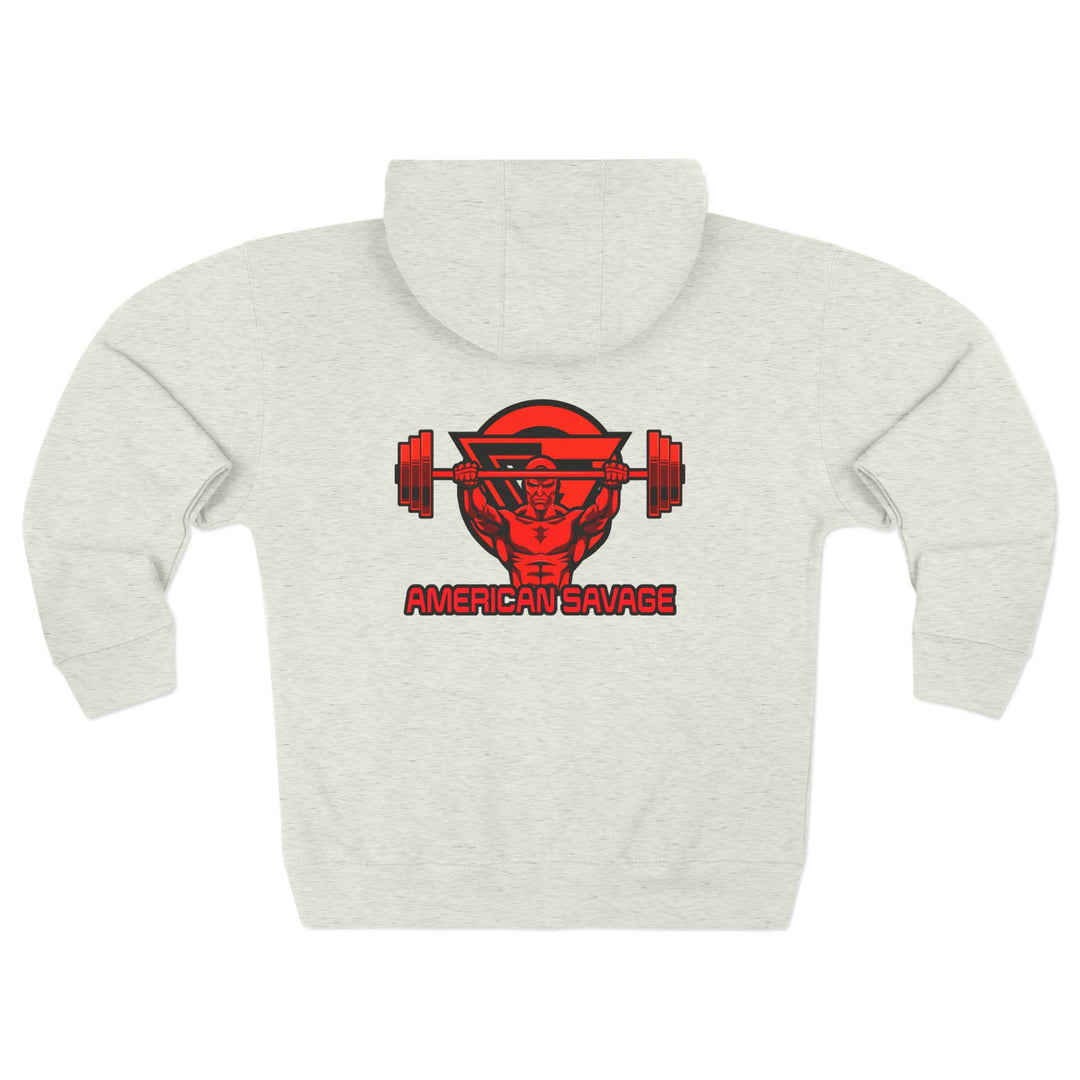 ENTER THE MAC RED BLACK /AMERICAN SAVAGE ZIP UP