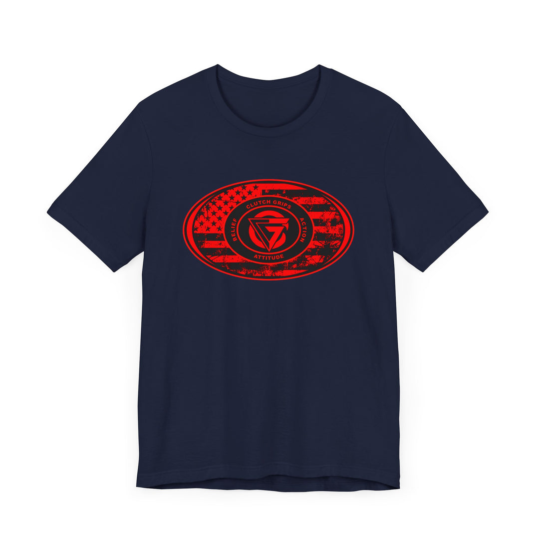 CG FLAG OVAL RED BLACK