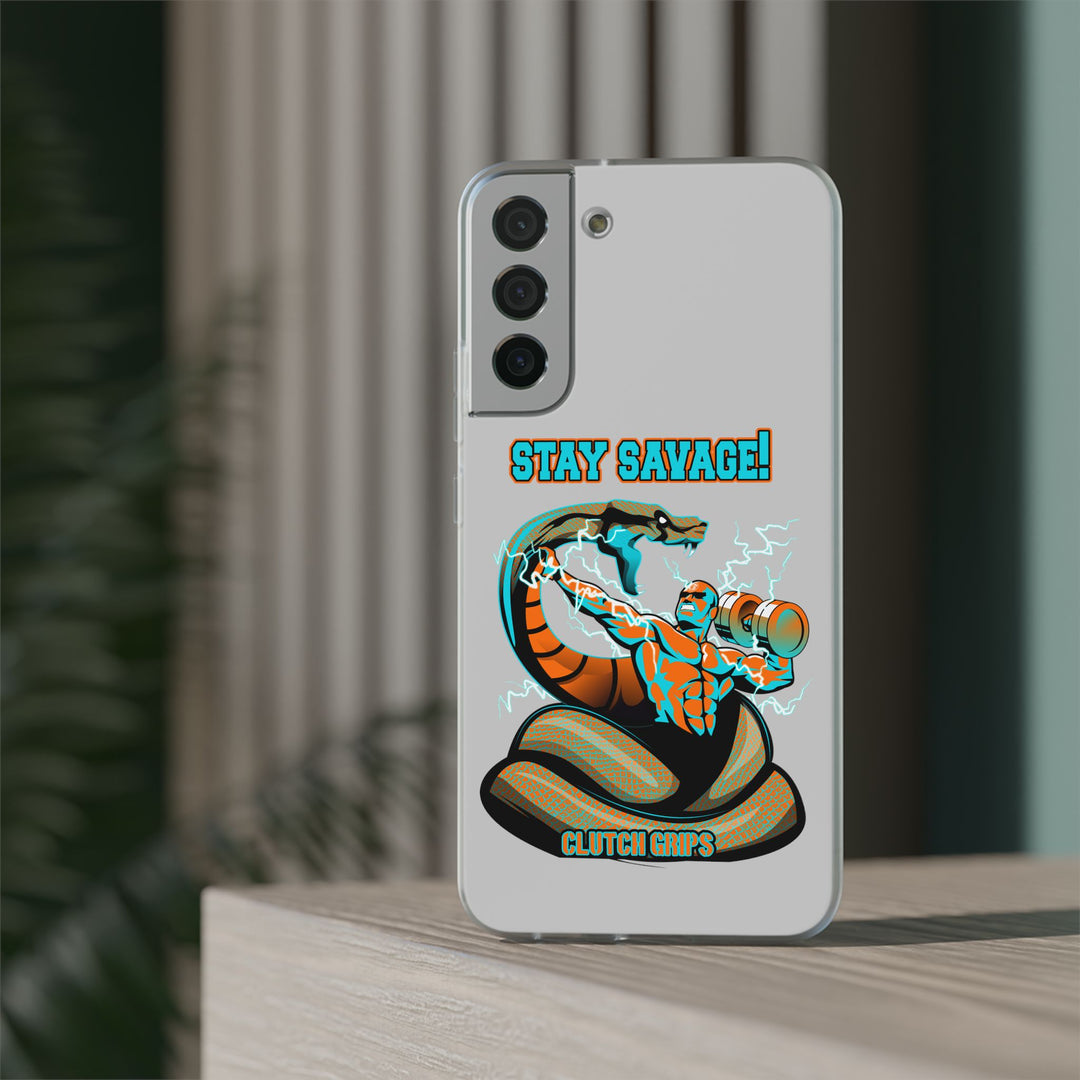 MAC VS SNAKE MIAMI COLORS AQUA ORANGE PHONE CASE /STAY SAVAGE
