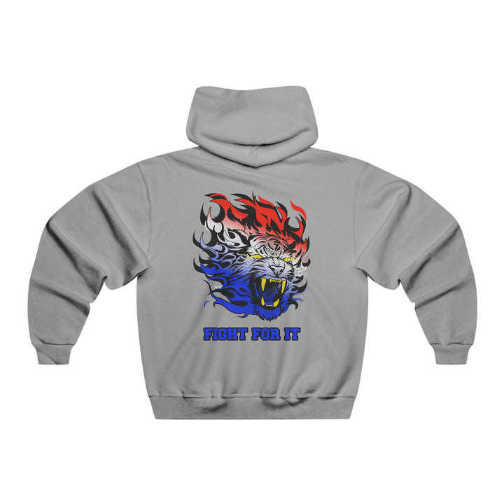 TIGER FLAME RED WHITE BLUE FADE/FIGHT FOR IT