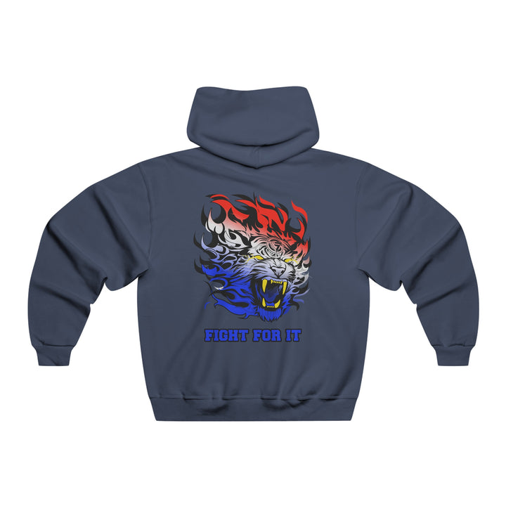 TIGER FLAME RED WHITE BLUE FADE/FIGHT FOR IT