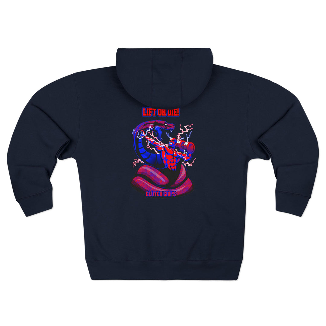 MAC VS SNAKE RED BLUE /LIFT OR DIE ZIP UP