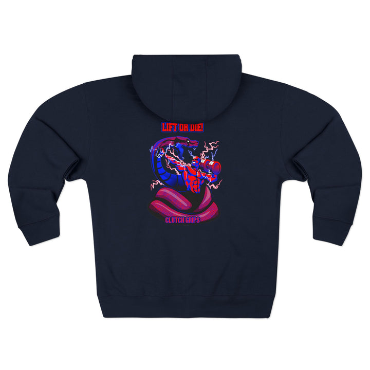 MAC VS SNAKE RED BLUE /LIFT OR DIE ZIP UP