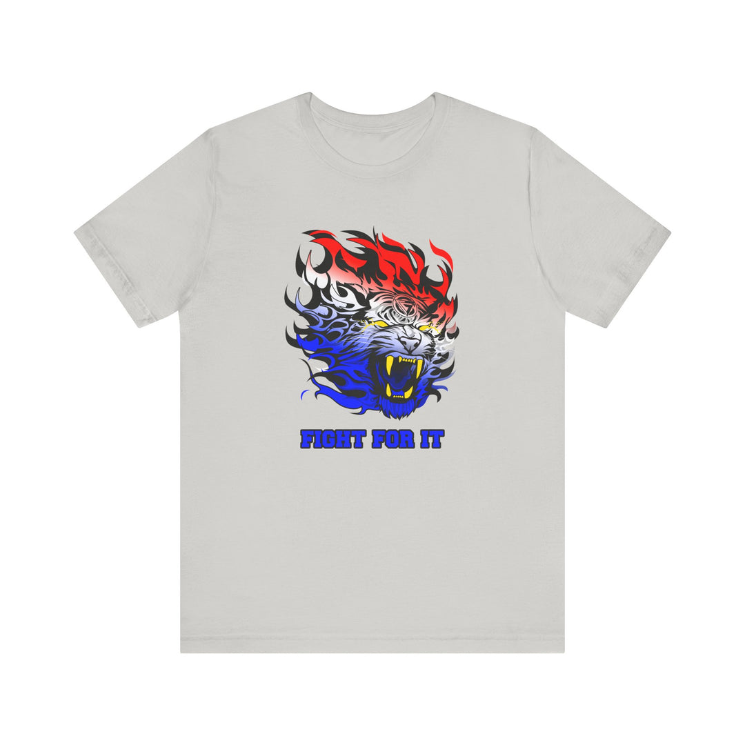 TIGER FLAME RED WHITE BLUE FADE/FIGHT FOR IT