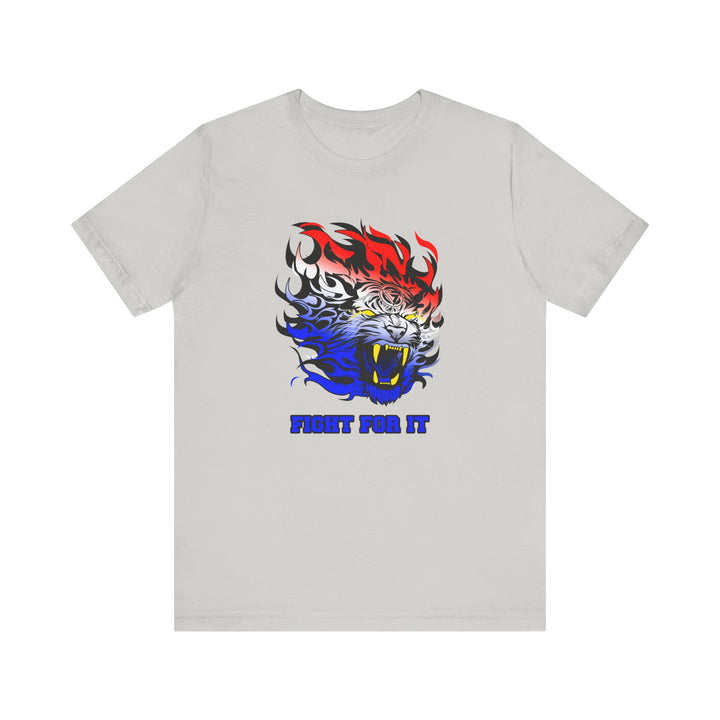 TIGER FLAME RED WHITE BLUE FADE/FIGHT FOR IT