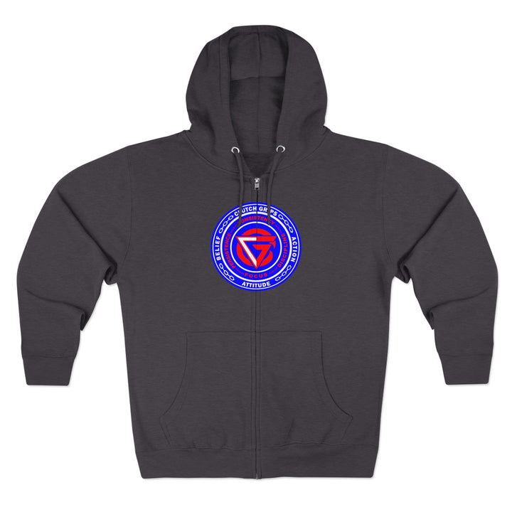 CG LION HEART RED WHITE BLUE /FIGHT FOR IT ZIP UP