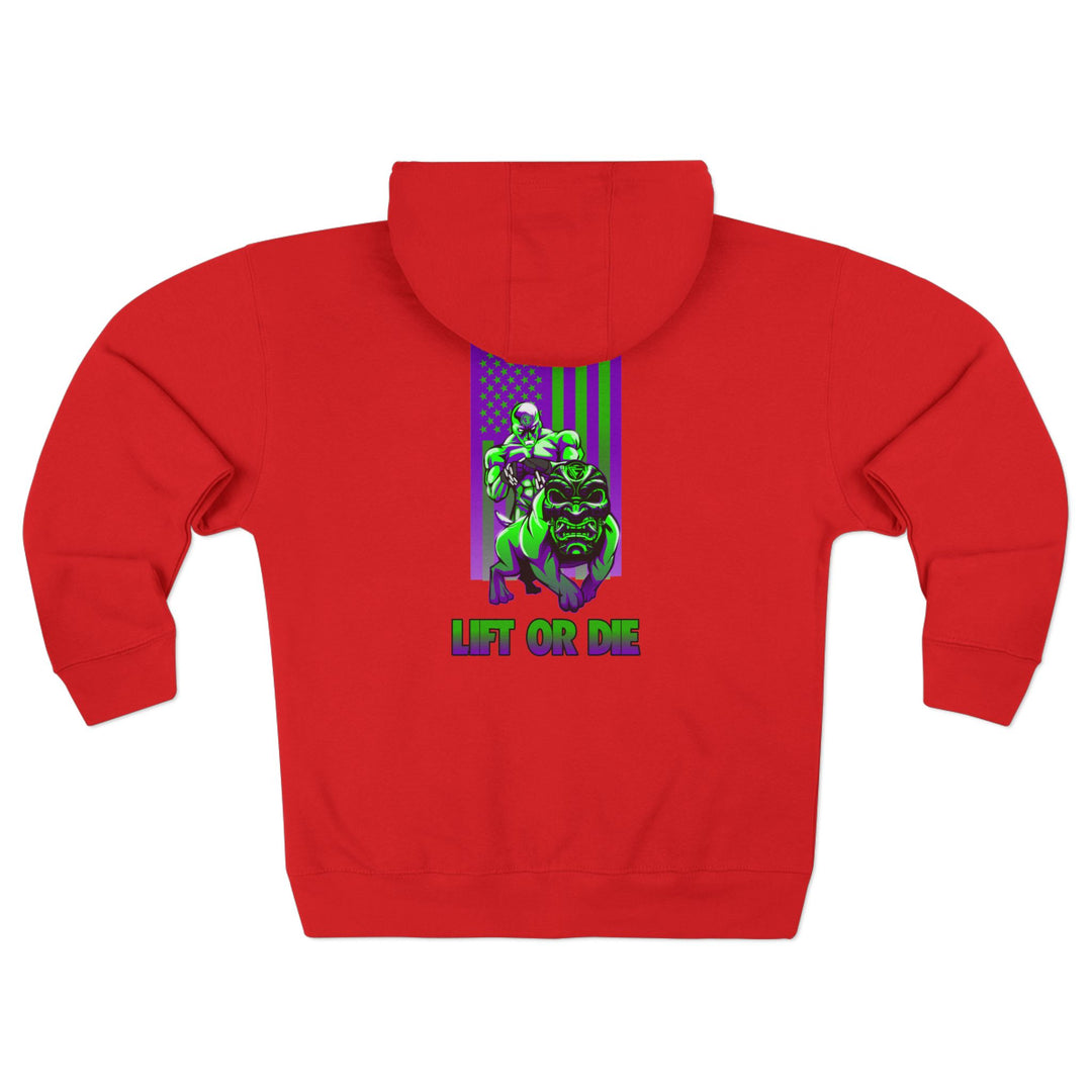 CG ANGRY DOG PURPLE GREEN/LIFT OR DIE ZIP UP