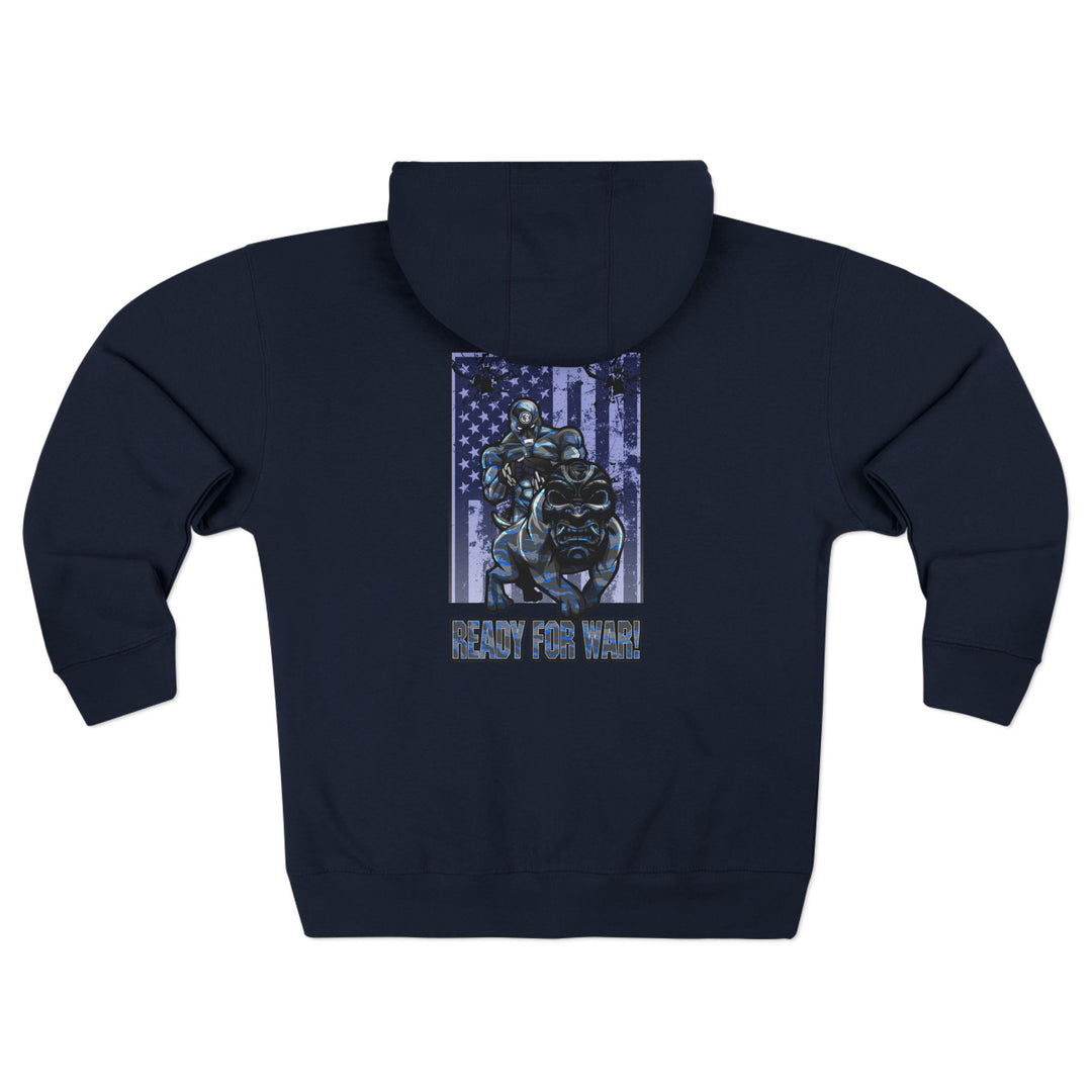 CG ANGRY DOG GREY BLUE CAMO/READY FOR WAR ZIP UP