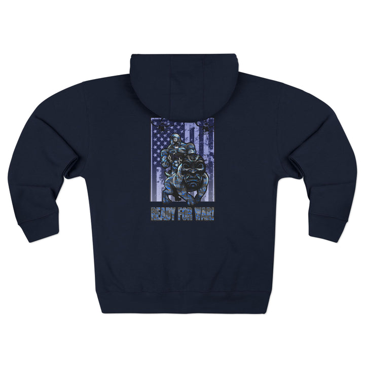 CG ANGRY DOG GREY BLUE CAMO/READY FOR WAR ZIP UP