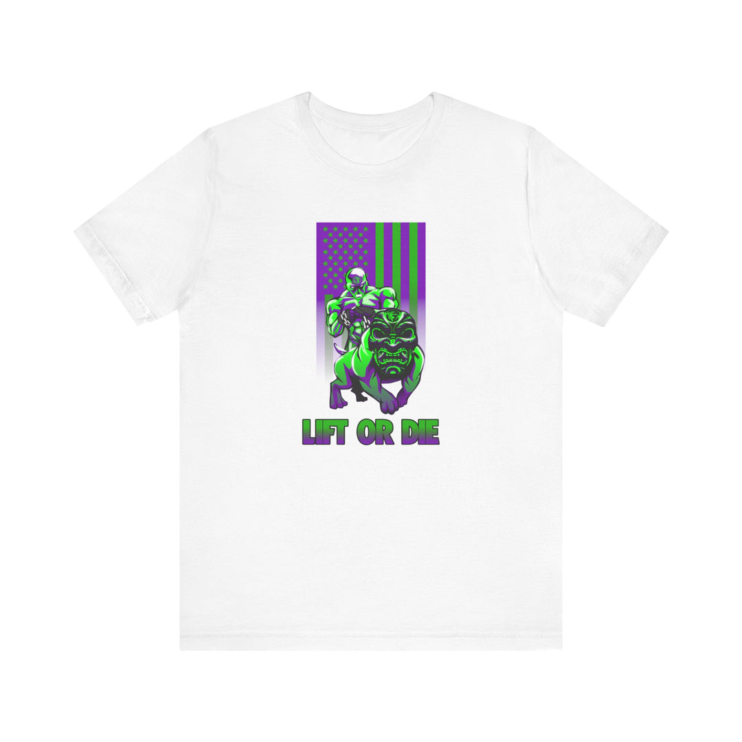 ANGRY DOG PURPLE GREEN FLAG/LIFT OR DIE