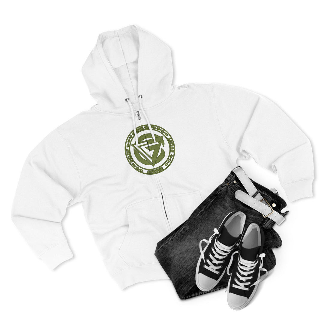 CG SGL SKULL DRAGON TIGER BELL ARMY GREEN /LIFT OR DIE ZIP UP