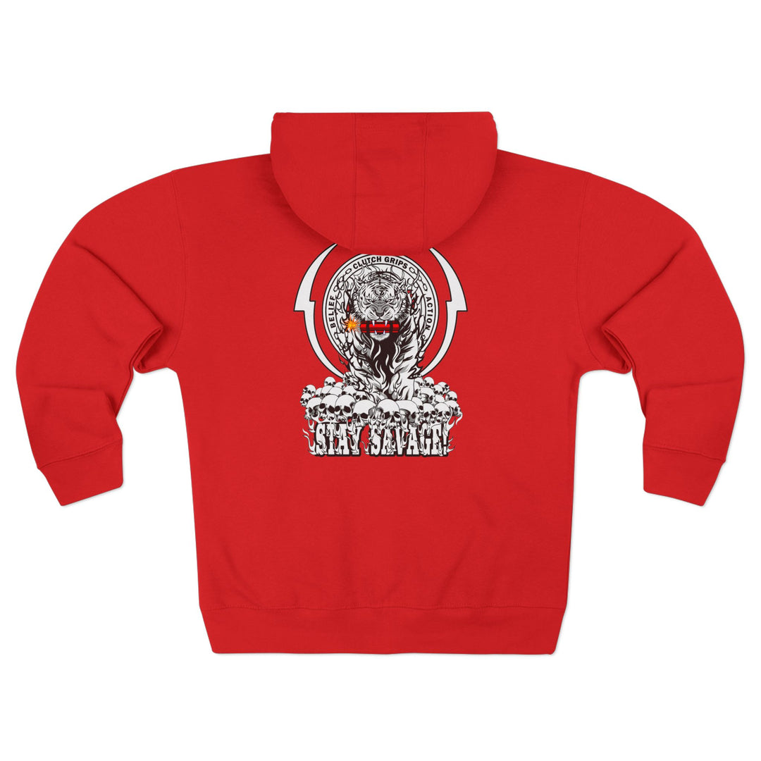 DYNAMITE TIGER WHITE BLACK /STAY SAVAGE ZIP UP