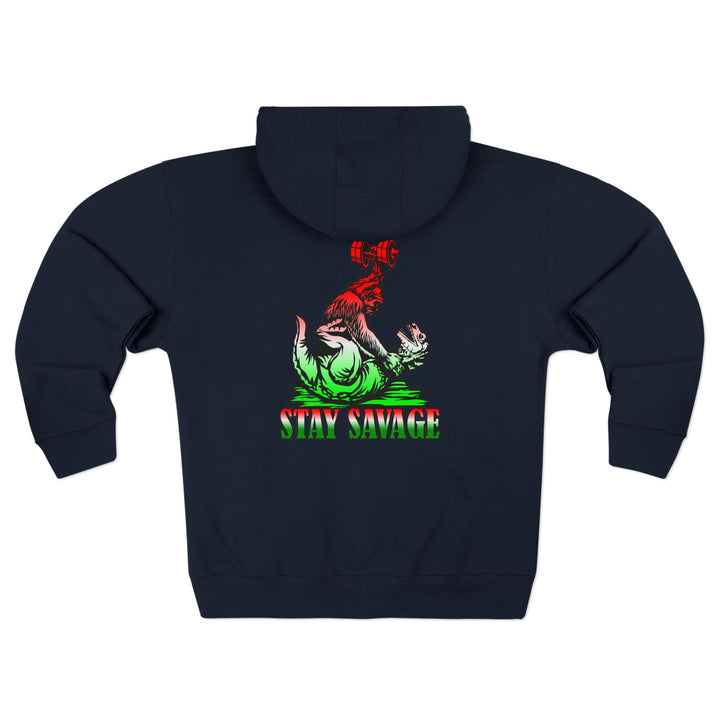 CG APE VS ZILLA RED WHITE GREEN FADE /STAY SAVAGE ZIP UP