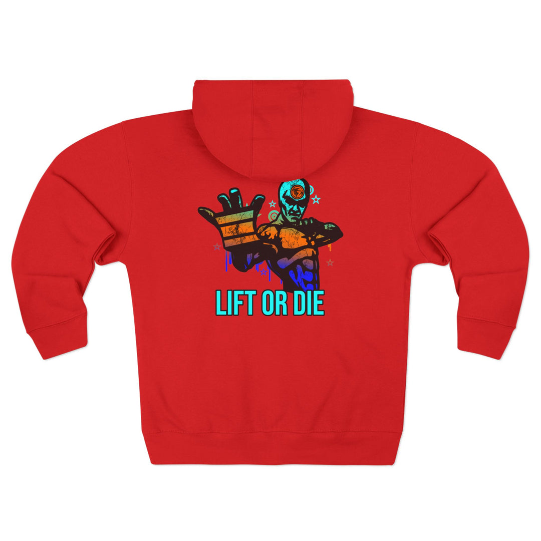 CG MAC MASTER FLASH BLUE ORANGE AQUA FADE /LIFT OR DIE ZIP UP