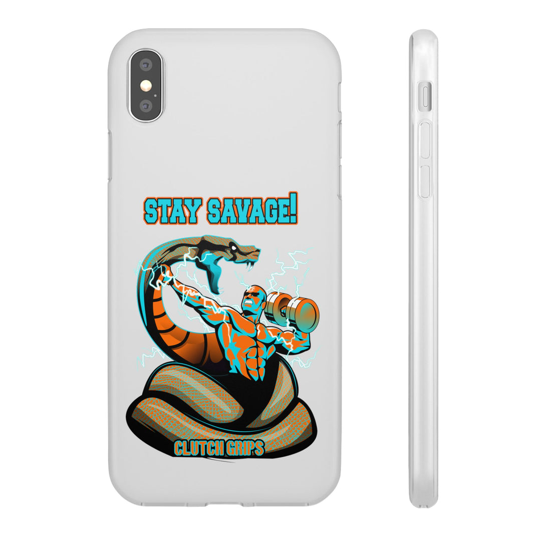 MAC VS SNAKE MIAMI COLORS AQUA ORANGE PHONE CASE /STAY SAVAGE