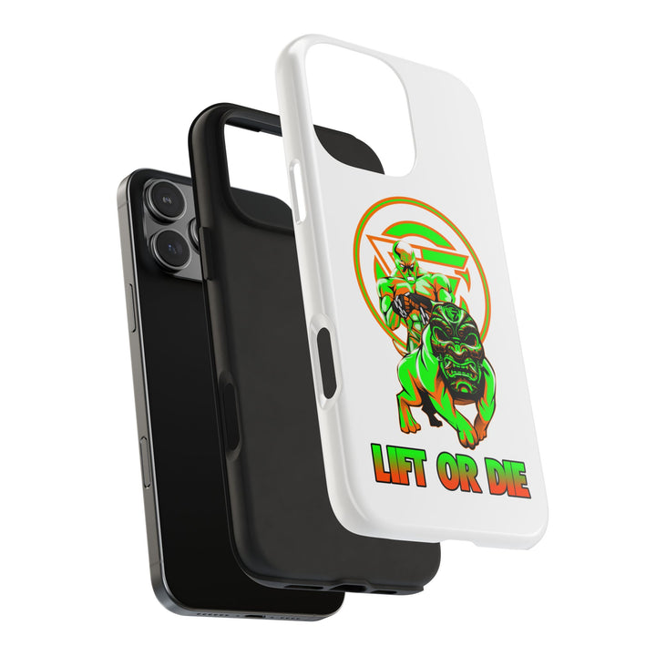 ANGRY DOG ORANGE GREEN PHONE CASE /LIFT OR DIE