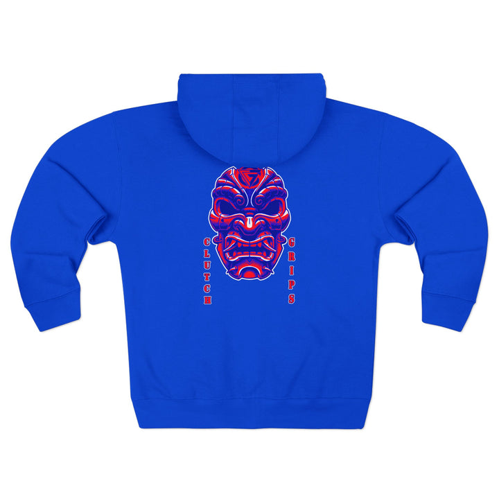 CG SAMURAI MASK RED BLUE/CLUTCH GRIPS ZIP UP