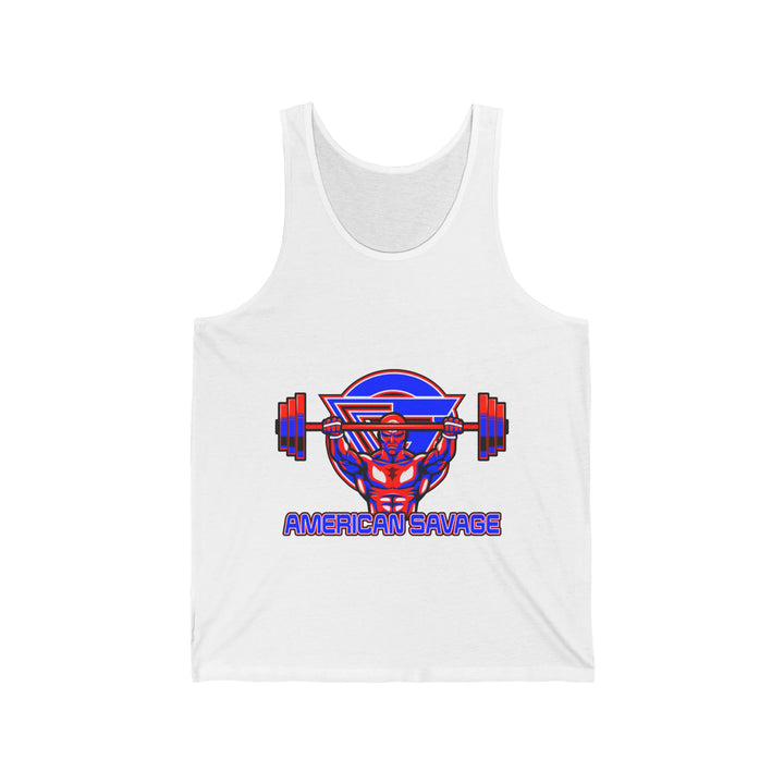 ENTER THE MAC RED WHITE BLUE TANK/AMERICAN SAVAGE