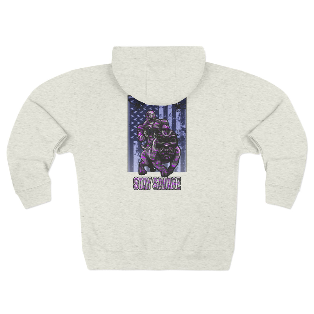 CG ANGRY DOG GREY CAMO PURPLE/STAY SAVAGE ZIP UP