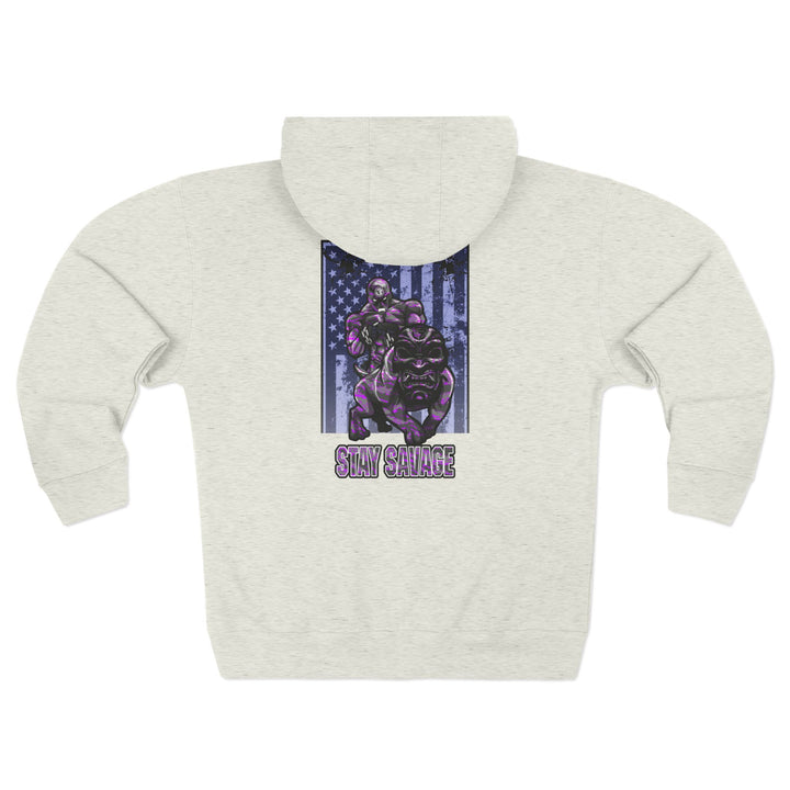 CG ANGRY DOG GREY CAMO PURPLE/STAY SAVAGE ZIP UP