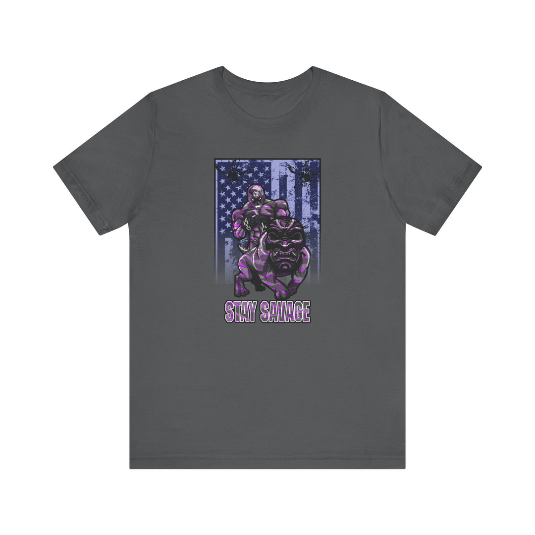 ANGRY DOG FLAG PURPLE GREY CAMO/STAY SAVAGE