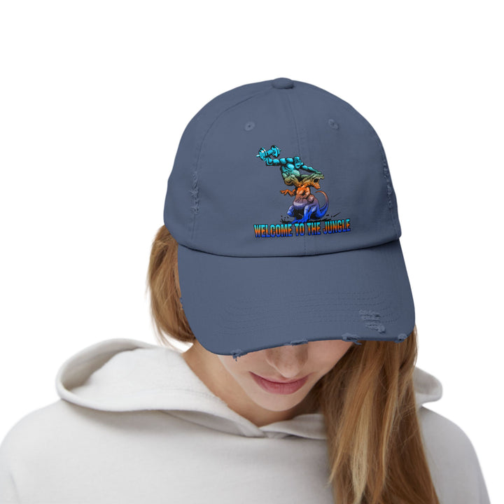 APE VS ZILLA BLUE ORANGE AQUA /WELCOME TO THE JUNGLE CAP