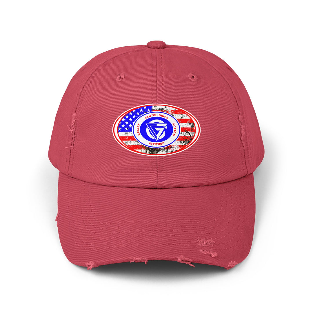 CG OVAL LOGO DISTRESSED FLAG /BELIEF ATTITUDE ACTION CAP