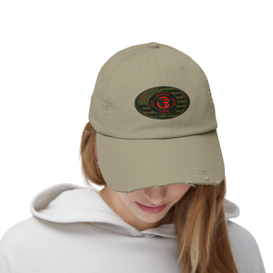 OD GREEN MILTARY BLOODY DISTRESSED TRIBUTE CAP
