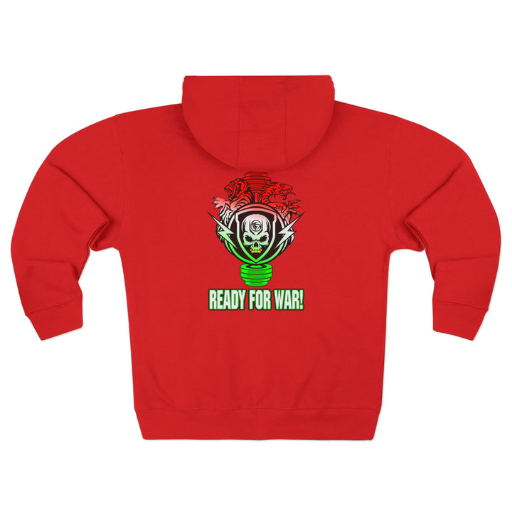 SKULLATOR SGL BELL DRAGON TIGER RED WHITE GREEN FADE/READY FOR WAR ZIP UP
