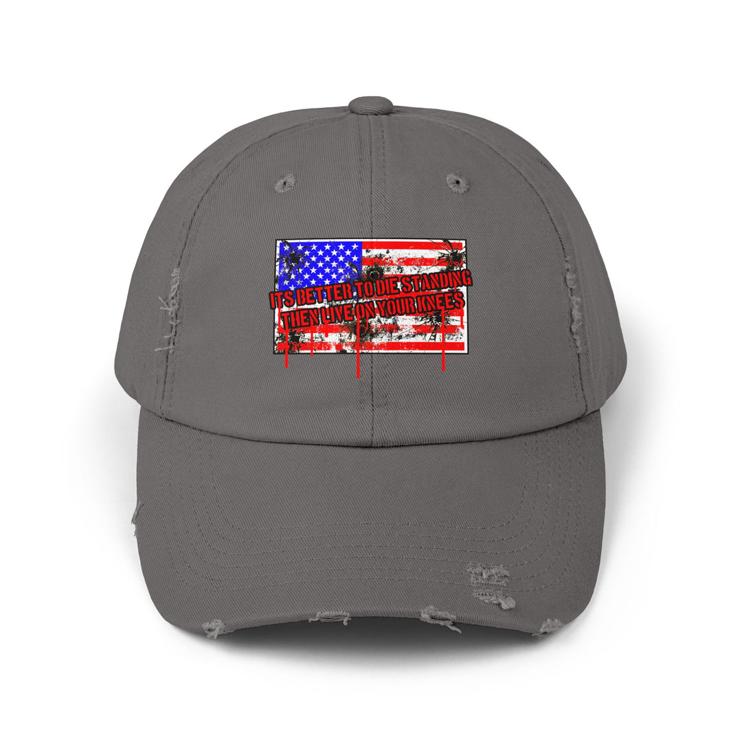 AMERICAN PRIDE FLAG BULLET HOLES ITS BETTER TO DIE STANDING THEN LIVE ON YOUR KNEES