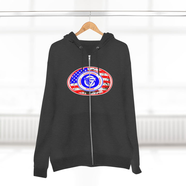 AMERICAN WARRIOR TRIBUTE  RED WHITE BLUE/AMERICAN SAVAGE ZIP UP