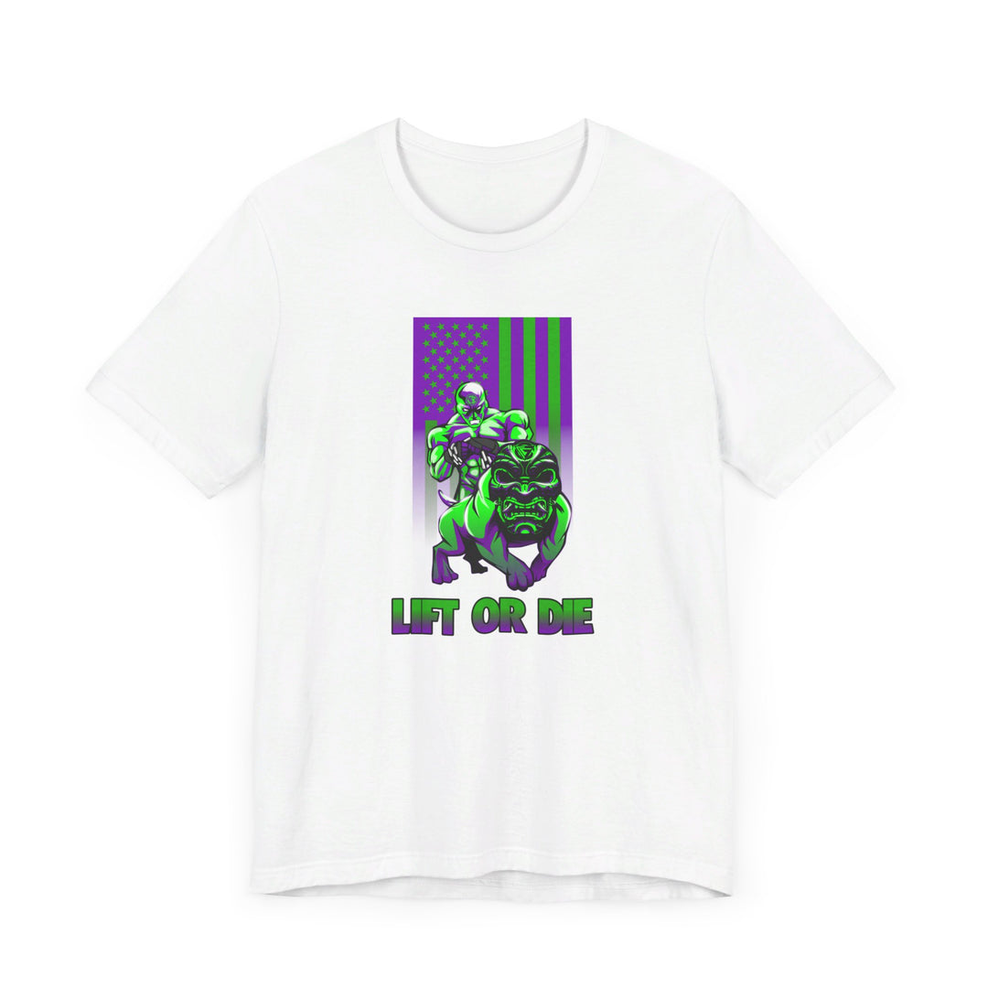 ANGRY DOG PURPLE GREEN FLAG/LIFT OR DIE