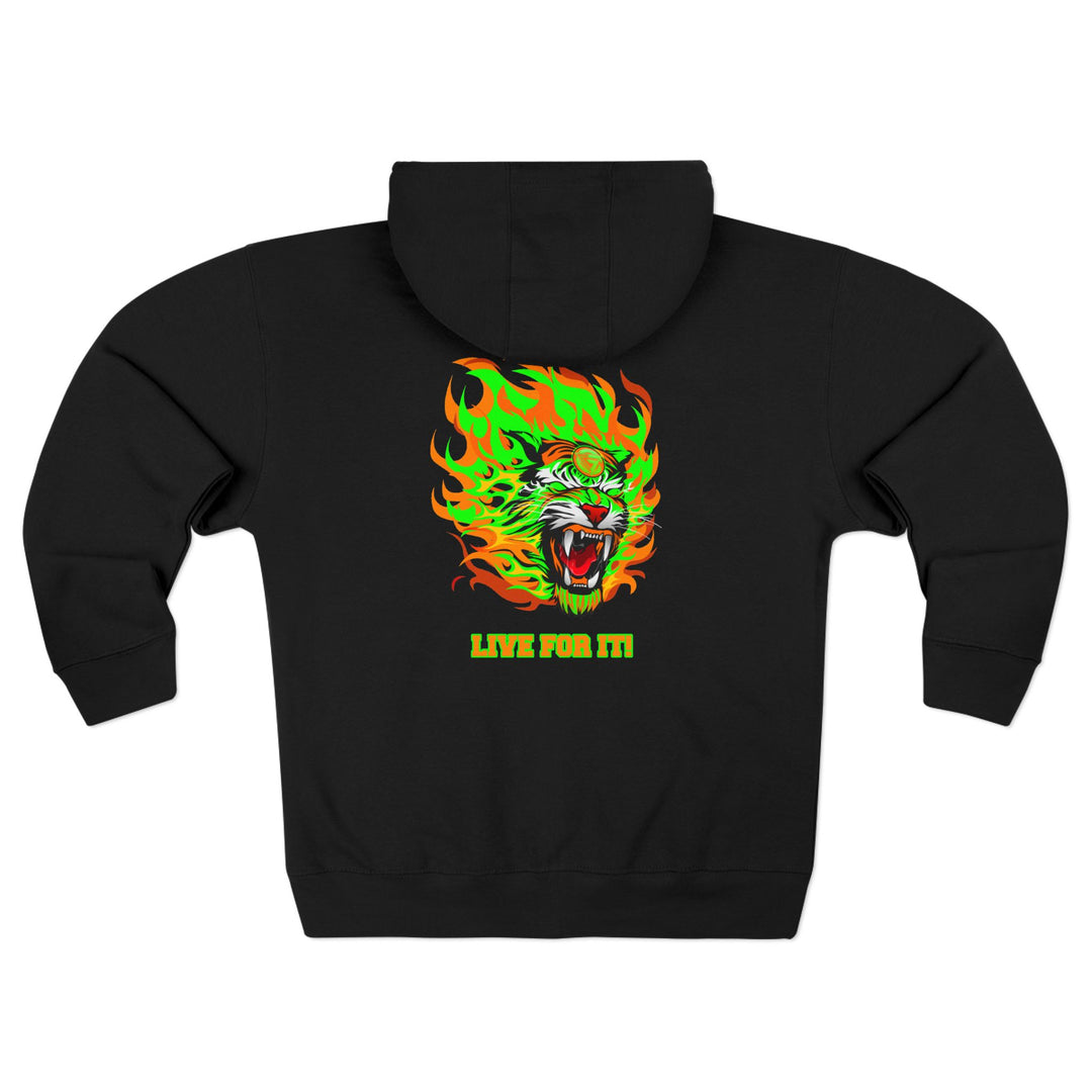 CG TIGER FLAME GREEN ORANGE/LIVE FOR IT ZIP UP