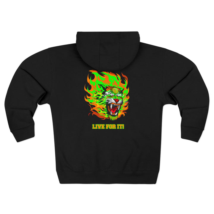 CG TIGER FLAME GREEN ORANGE/LIVE FOR IT ZIP UP