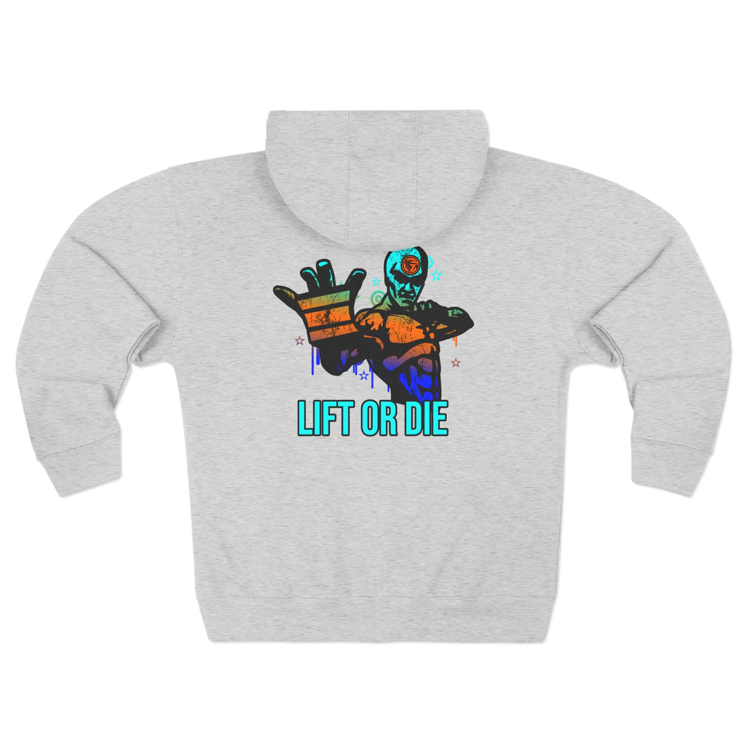 CG MAC MASTER FLASH BLUE ORANGE AQUA FADE /LIFT OR DIE ZIP UP