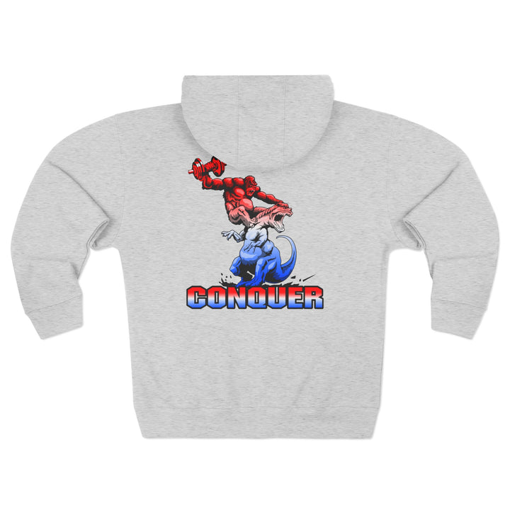 CG APE VS ZILLA 2ND FIGHTRED WHITE BLUE FADE /CONQUER ZIP UP