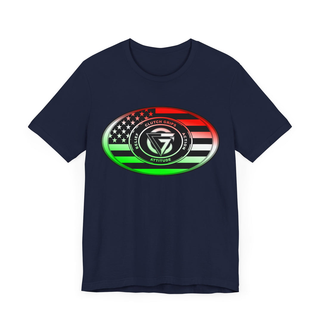 CG LOGO OVAL USA FLAG  RED WHITE GREEN FADE