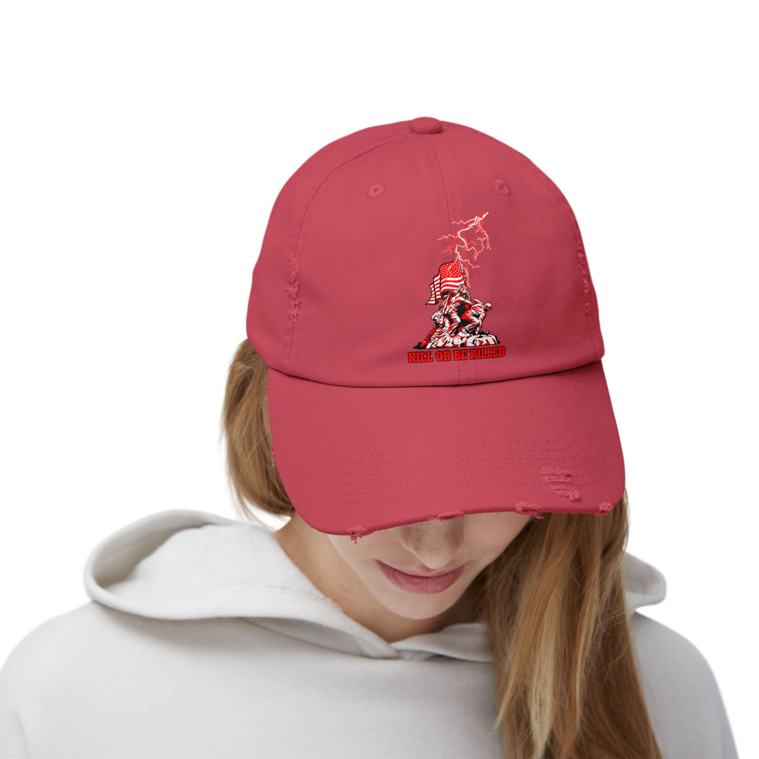 AMERICAN WARRIOR RED WHITE/KILL OR BE KILLED CAP