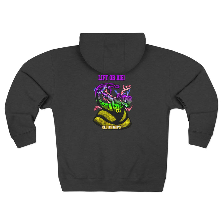 MAC VS SNAKE YELLOW GREEN PURPLE FADE /LIFT OR DIE ZIP UP