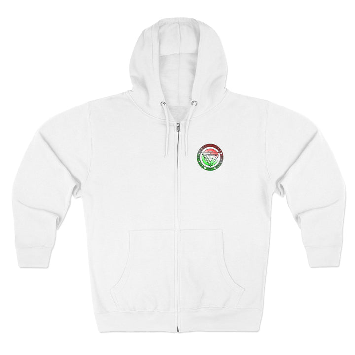 SKULLATOR SGL BELL DRAGON TIGER RED WHITE GREEN FADE/READY FOR WAR ZIP UP