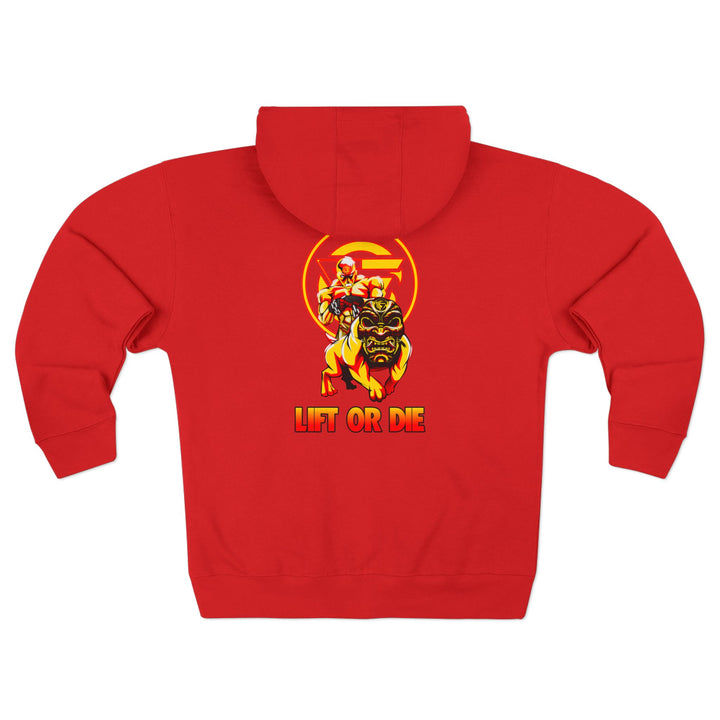 CG ANGRY DOG GOLD RED /LIFT OR DIE ZIP UP