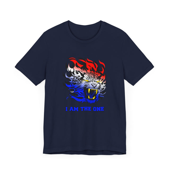 TIGER FLAME RED WHITE BLUE FADE/I AM THE ONE