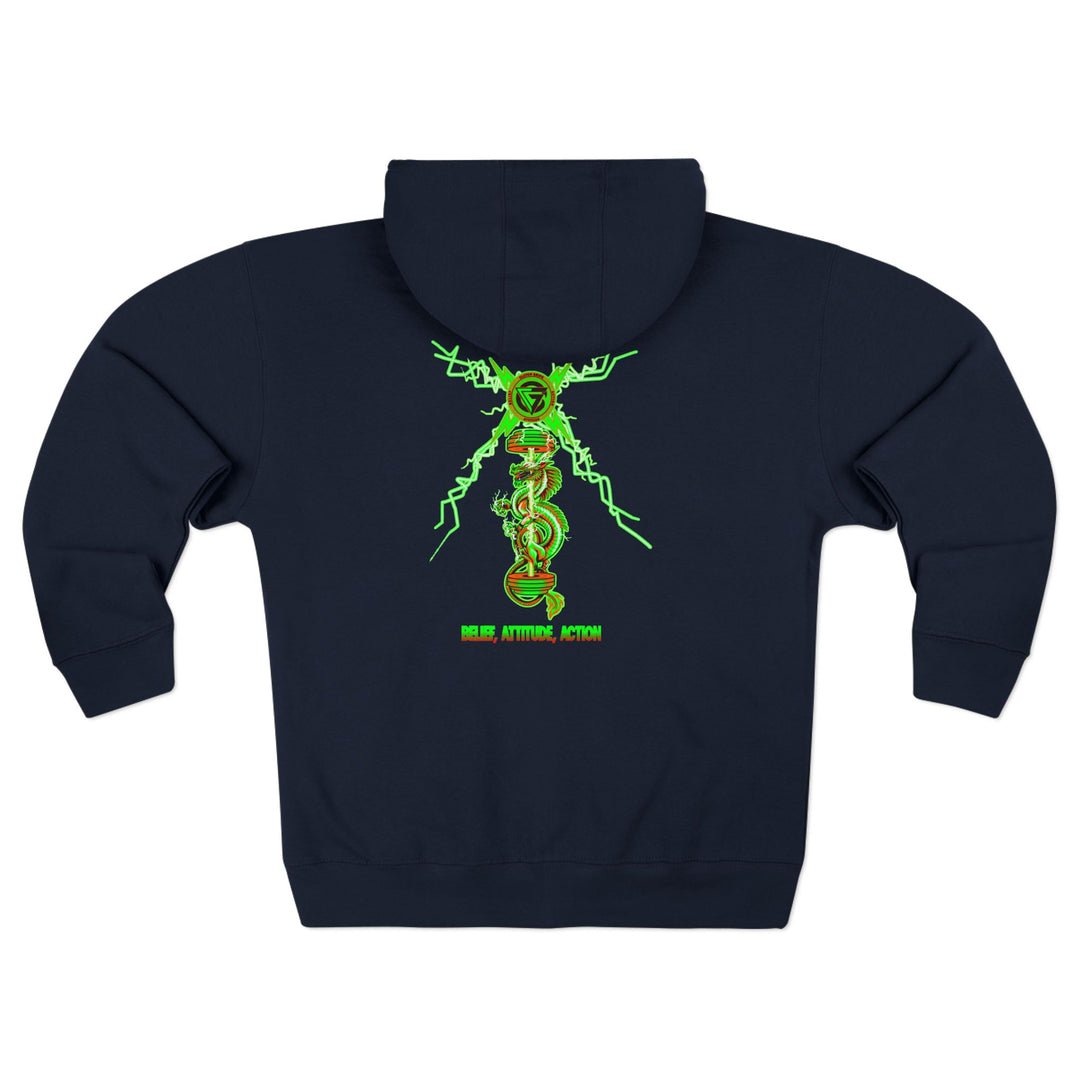 CG DRAGON BELL LIGHTNING ORANGE GREEN/BELEIF ATTITUDE ACTION ZIP UP