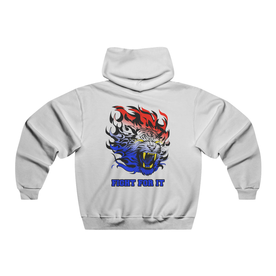 TIGER FLAME RED WHITE BLUE FADE/FIGHT FOR IT